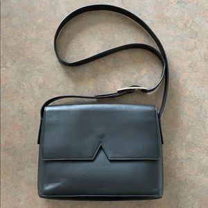 Vince. Black Leather Crossbody Purse